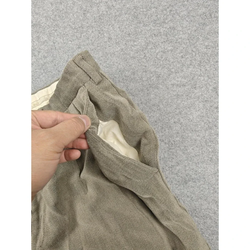 Ermenegildo Zegna Pants Mens 40 Beige Wool Pleated‎ Dress Classic Fit Trousers